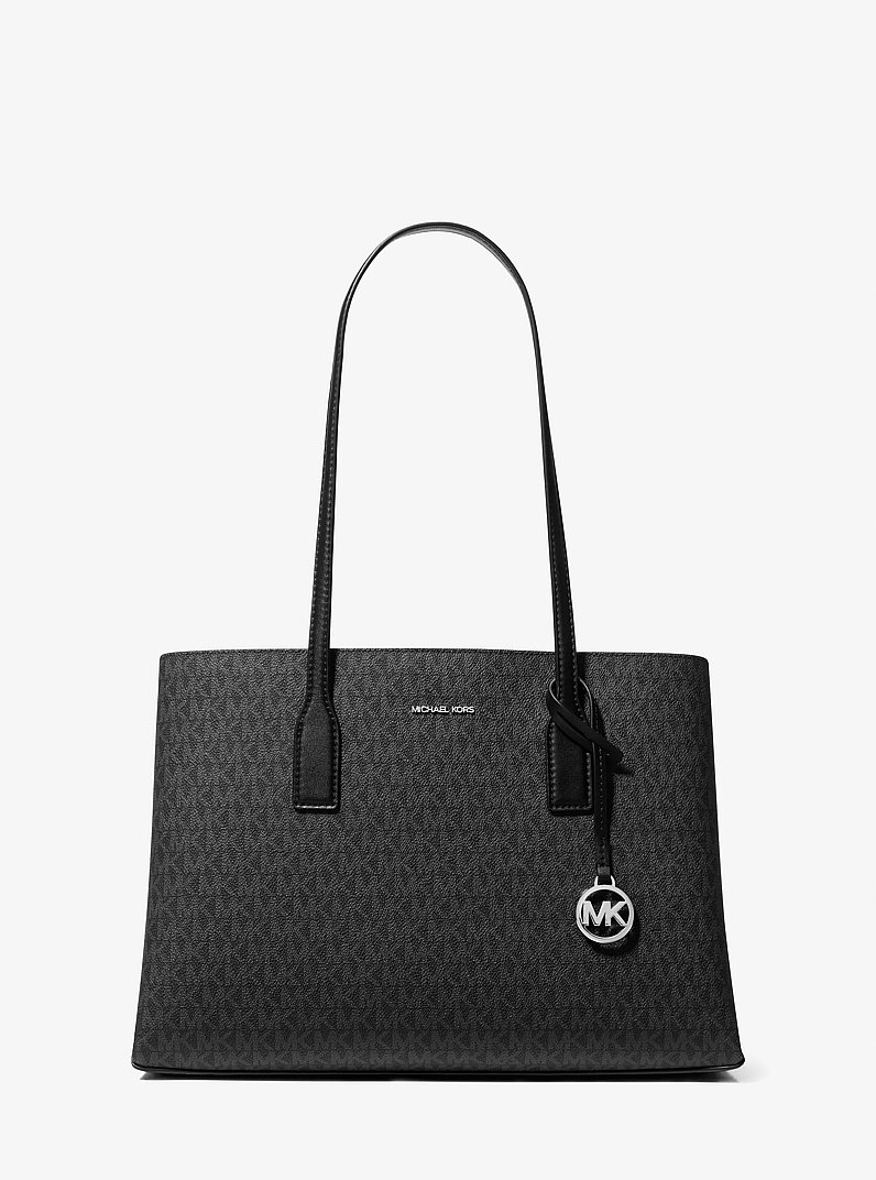 Ruthie Medium Signature Logo Tote Bag in BLACK | Michael Kors