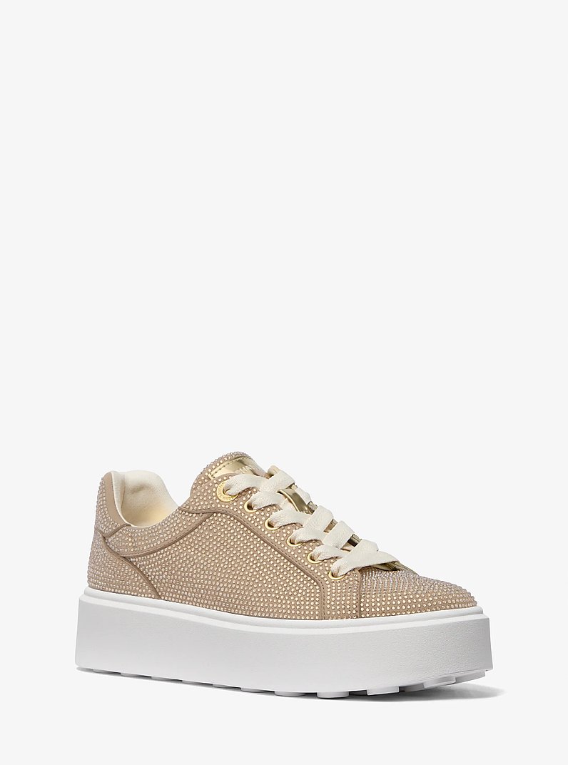 Romey Embellished Platform Sneaker in OAT | Michael Kors