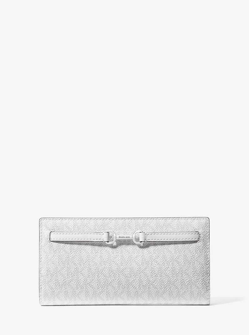 Grand portefeuille Carson &agrave; logo Signature in BLANC OPTIQUE | Michael Kors