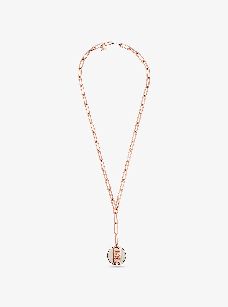 Precious Metal-Plated Brass Empire Chain-Link Necklace in ROSE GOLD | Michael Kors