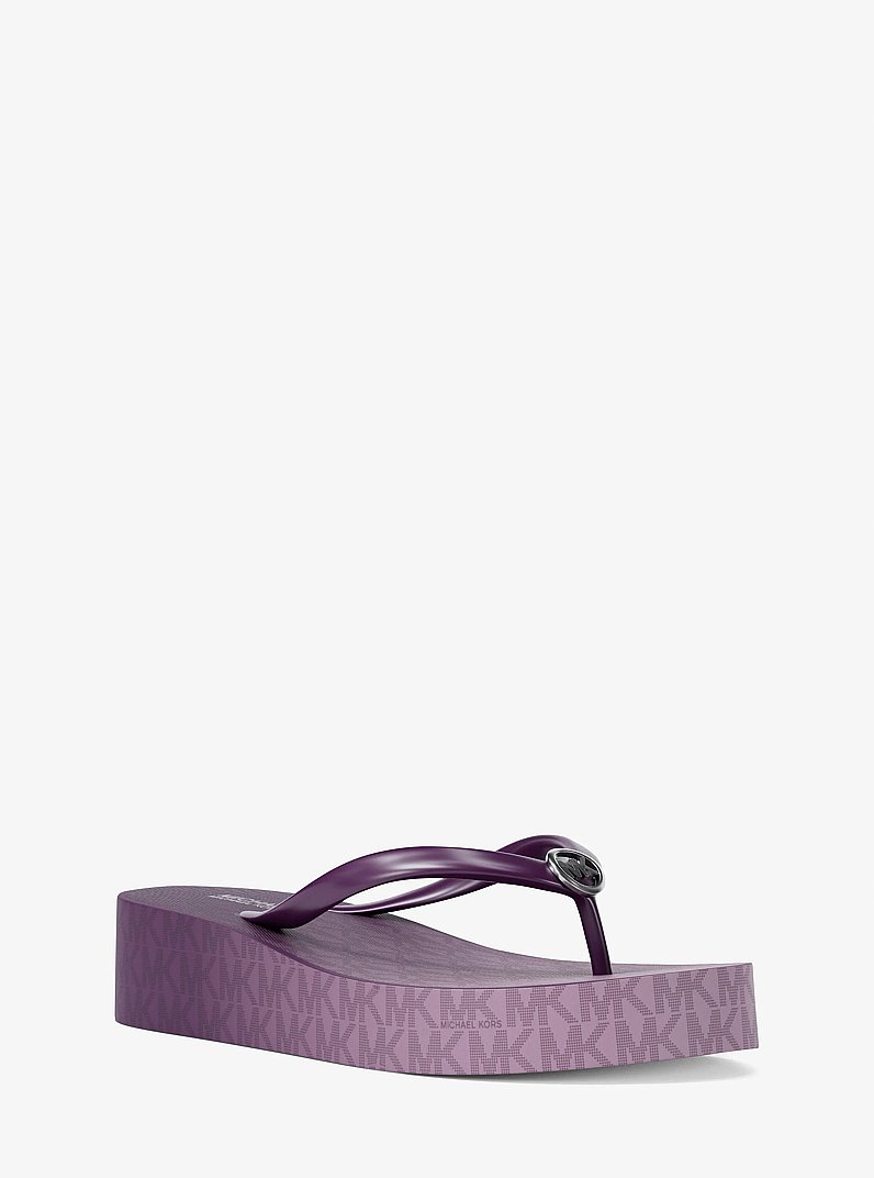 Bedford Ombr&eacute; Signature Logo Flip Flops in PURPLE | Michael Kors