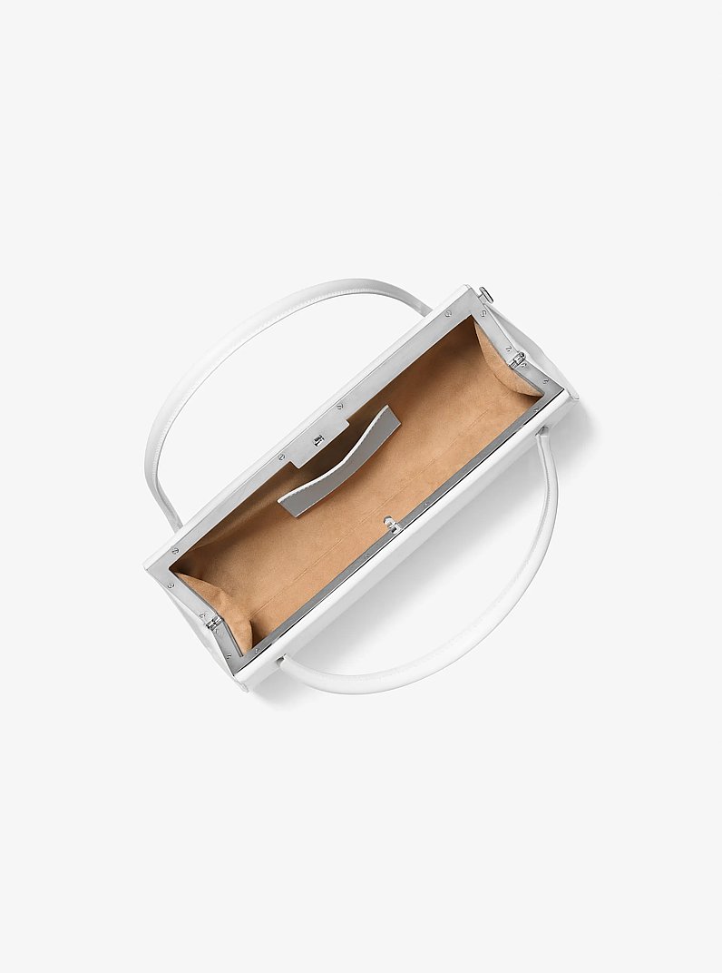 Anna Slim Leather Frame Bag in OPTIC WHITE | Michael Kors [US]