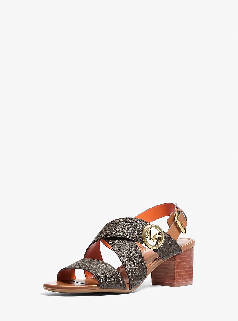 Sandalo Vera Flex con stampa logo in MARRONE | Michael Kors