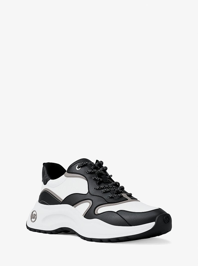 Levie Mixed-Media Trainer in BLACK | Michael Kors