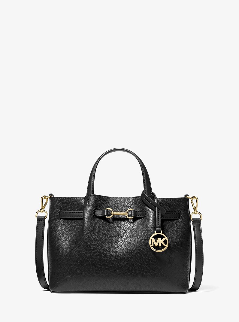 Bolso satchel Carson peque&ntilde;o de piel granulada in NEGRO | Michael Kors