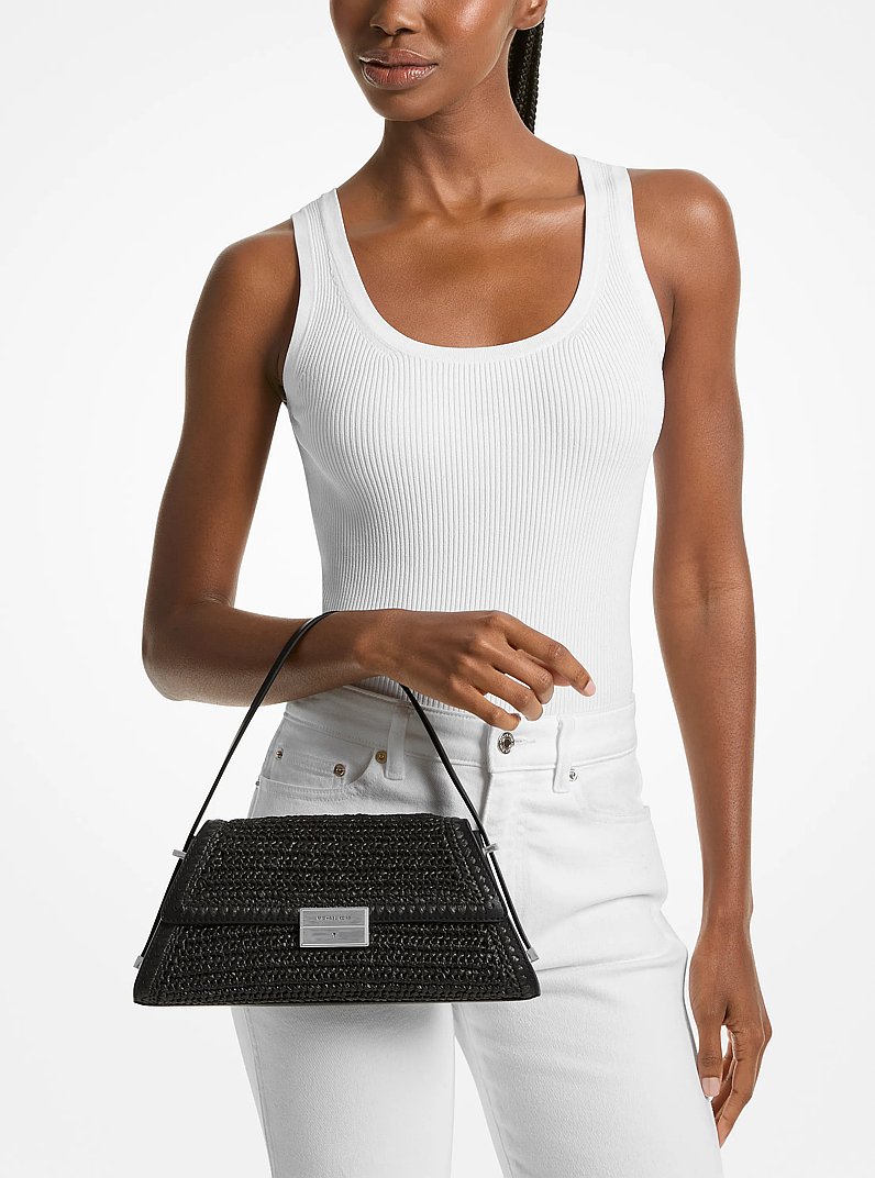 Ludlow Medium Hand-Crocheted Straw Shoulder Bag