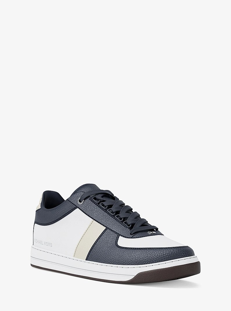 Brady Color-Block Leather Sneaker in NAVY | Michael Kors