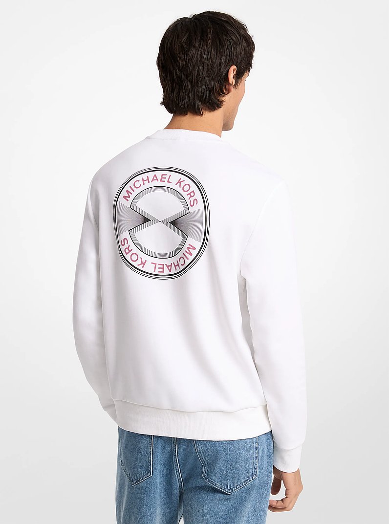 Pullover aus Baumwollmischung mit grafischem Logo in WEISS | Michael Kors