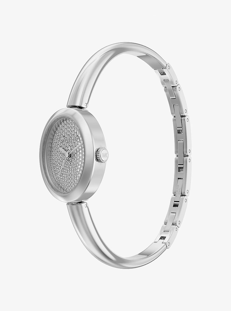 Petite Maude Rose Silver-Tone Bangle Watch in SILVER | Michael Kors