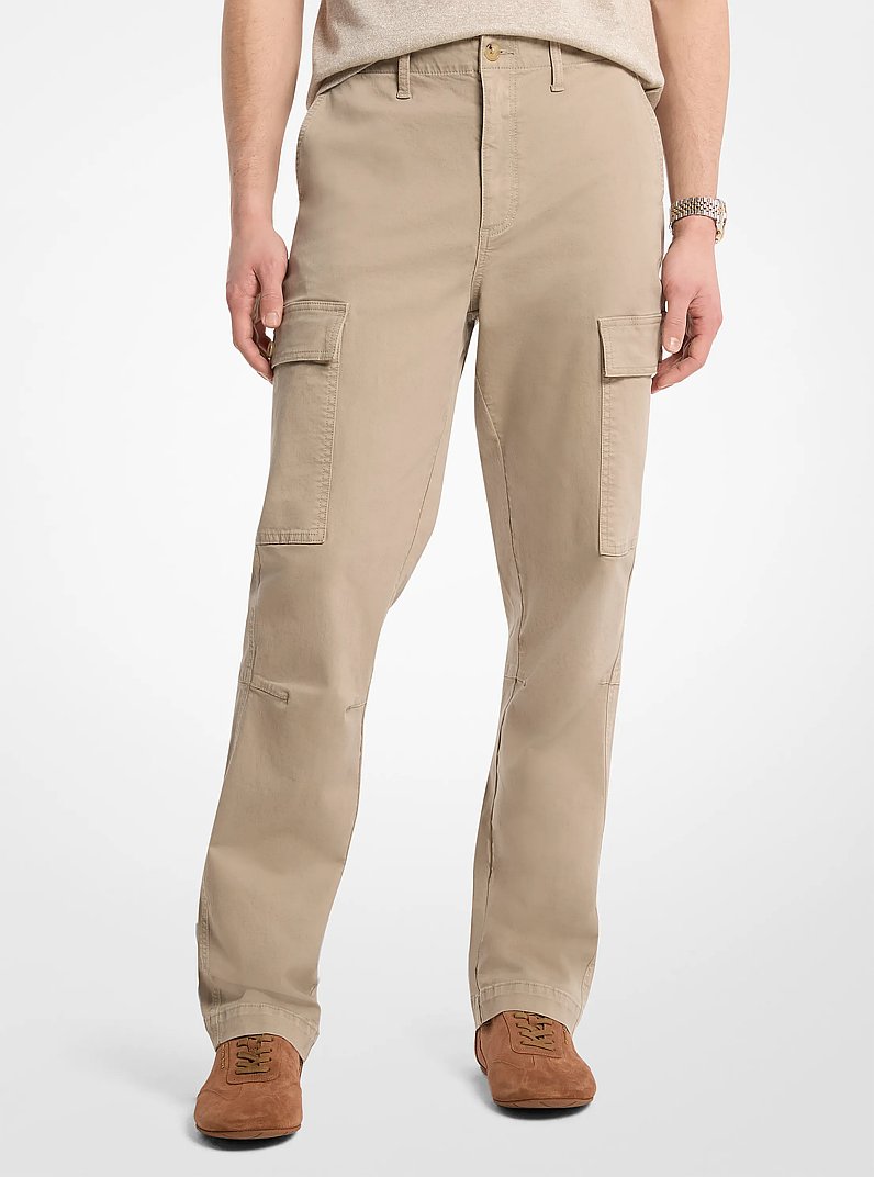 Pantaloni cargo in twill di cotone stretch in SALVIA POLVERE | Michael Kors