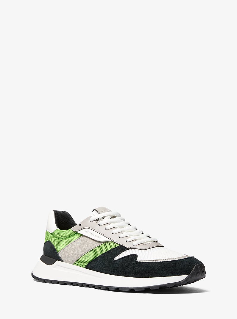Dax Mixed-Media Trainer in JUNGLE | Michael Kors
