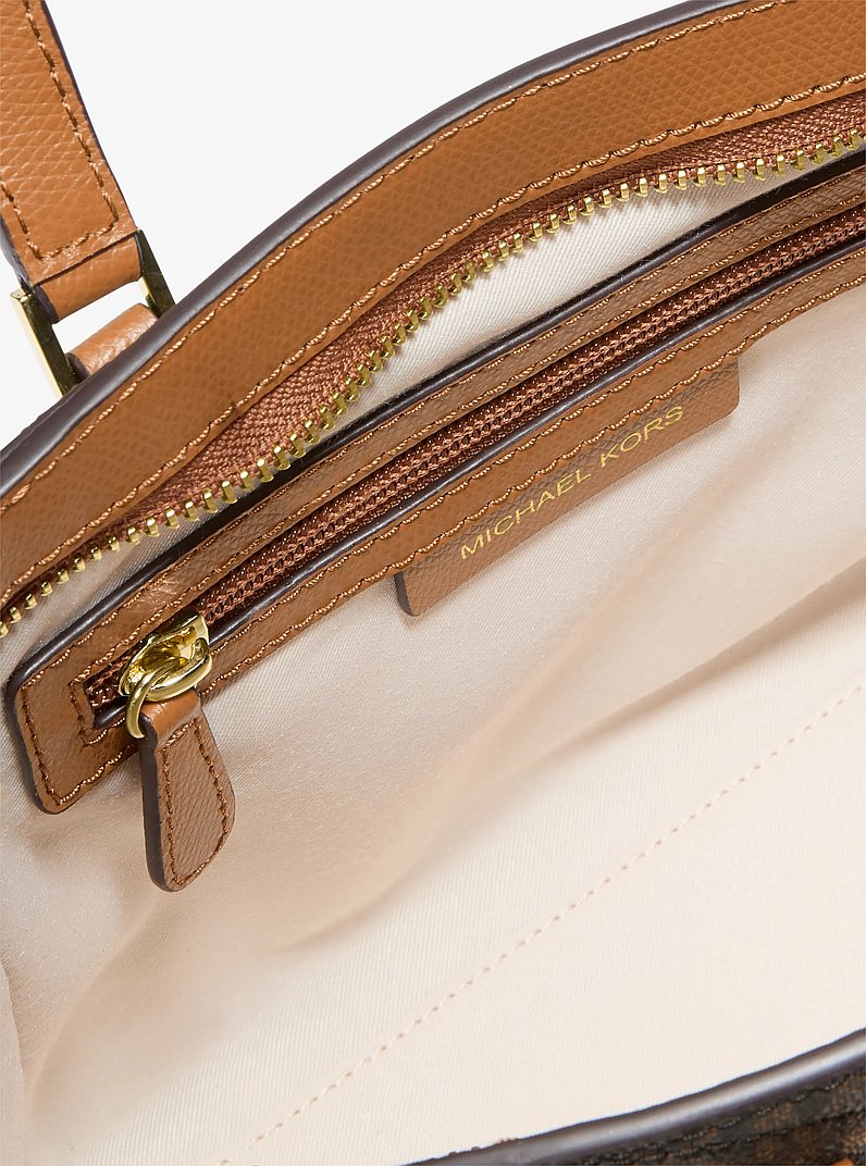 Petit sac &agrave; bandouli&egrave;re convertible Taryn en cuir &agrave; logo Signature in BRONZE/NOISETTE | Michael Kors