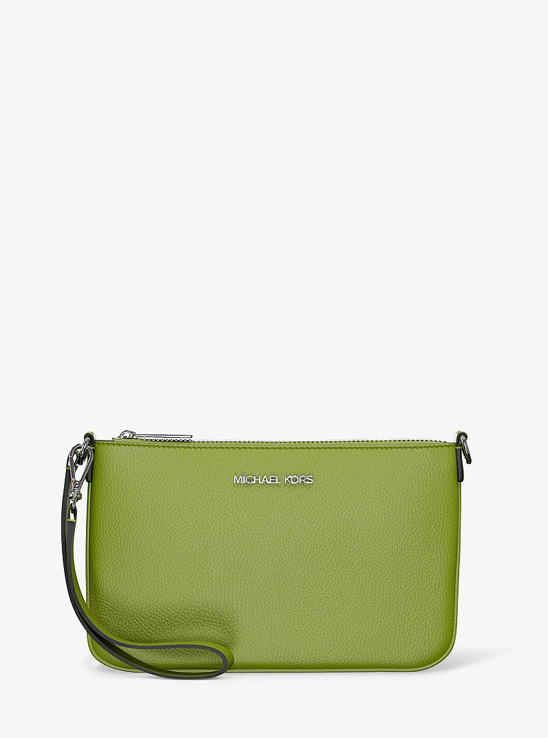 Jet Set Small Pebbled Leather Convertible Wristlet in JUNGLE | Michael Kors