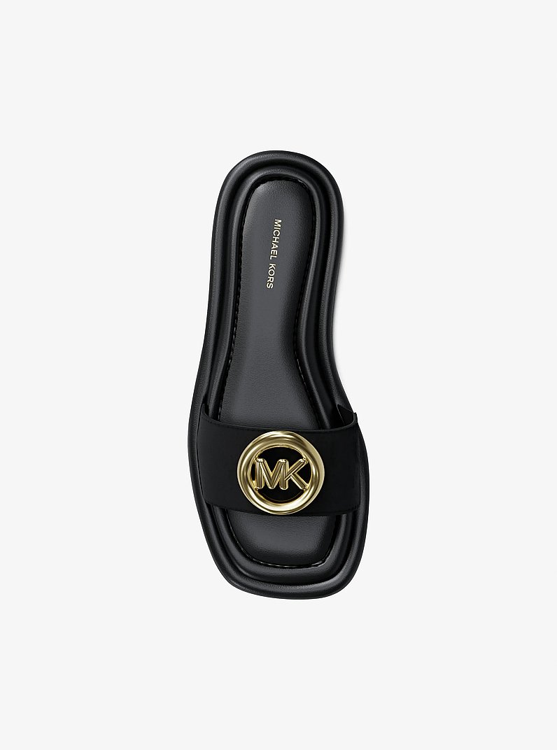 Milan Suede Slide Sandal in BLACK | Michael Kors