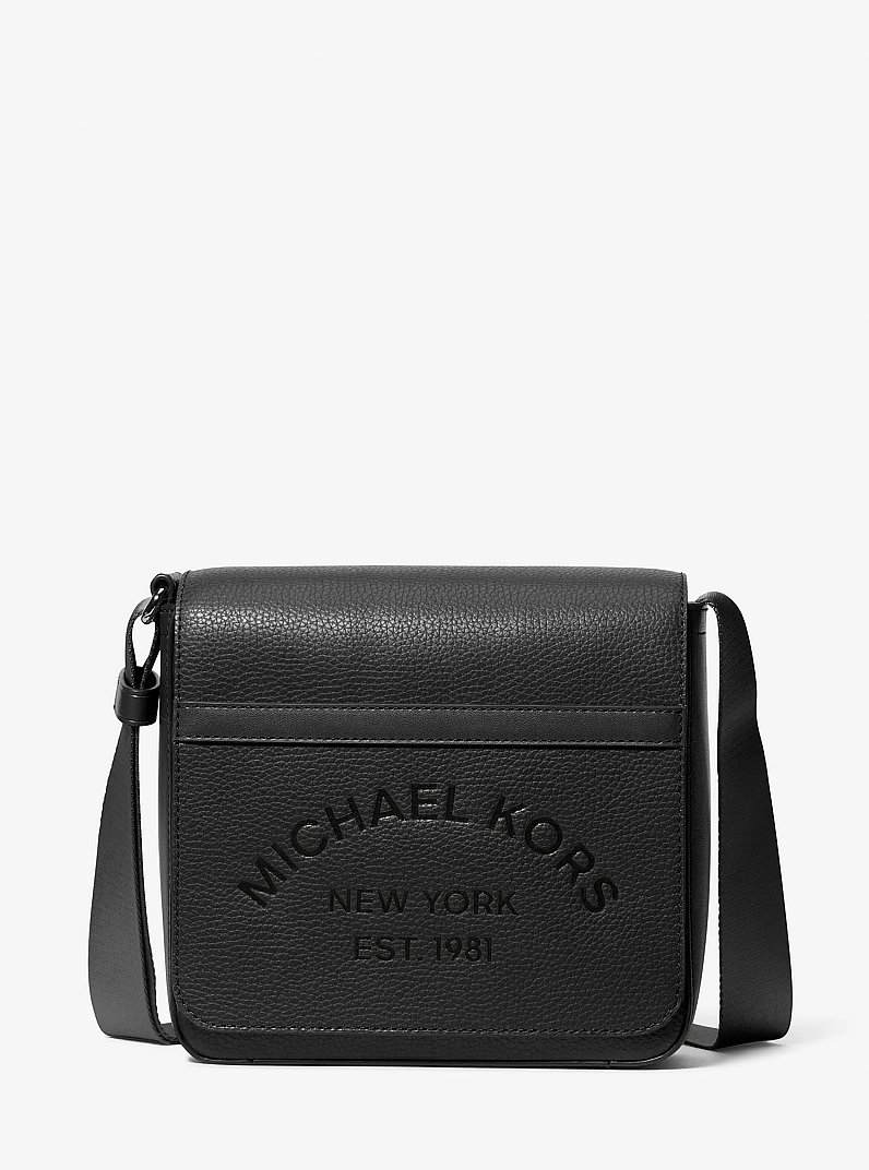Cooper Pebbled Leather Crossbody Bag in BLACK | Michael Kors