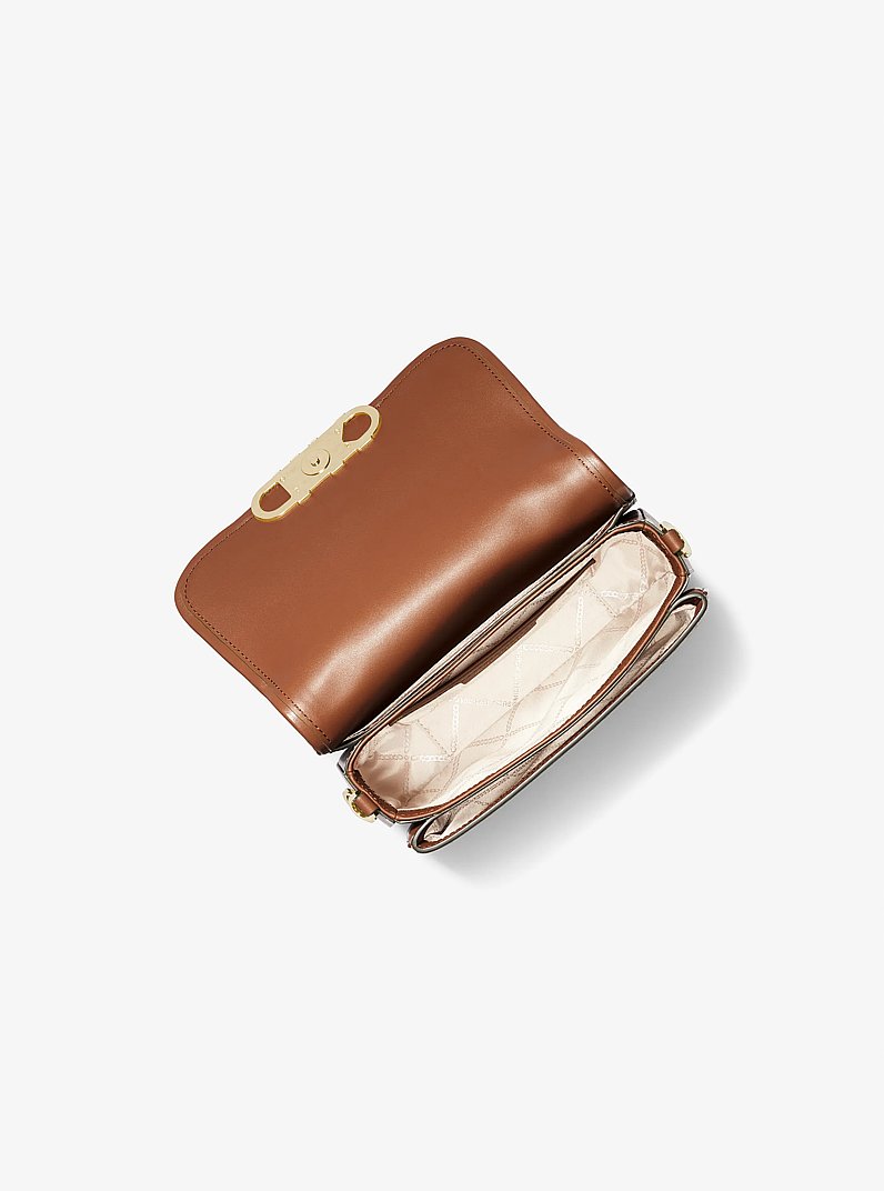 Parker Medium Empire Signature Logo Messenger Bag in VANILLA/LUGGAGE | Michael Kors