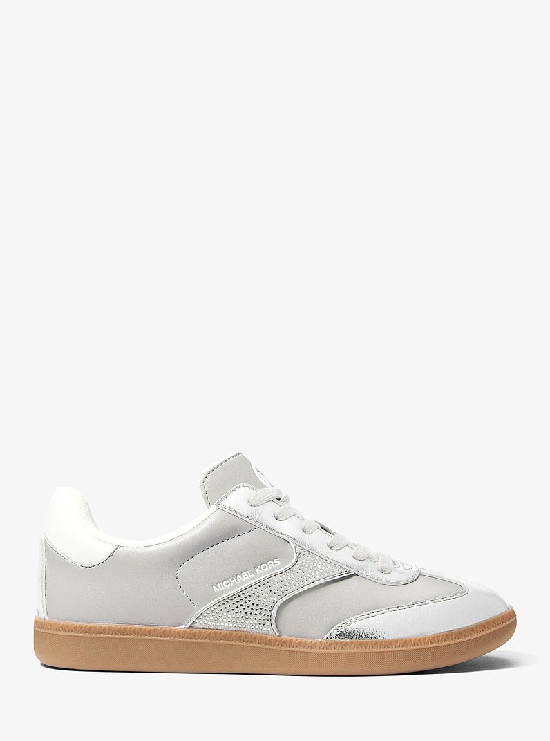 Benny Embellished Metallic Sneaker in SILVER MULTI | Michael Kors