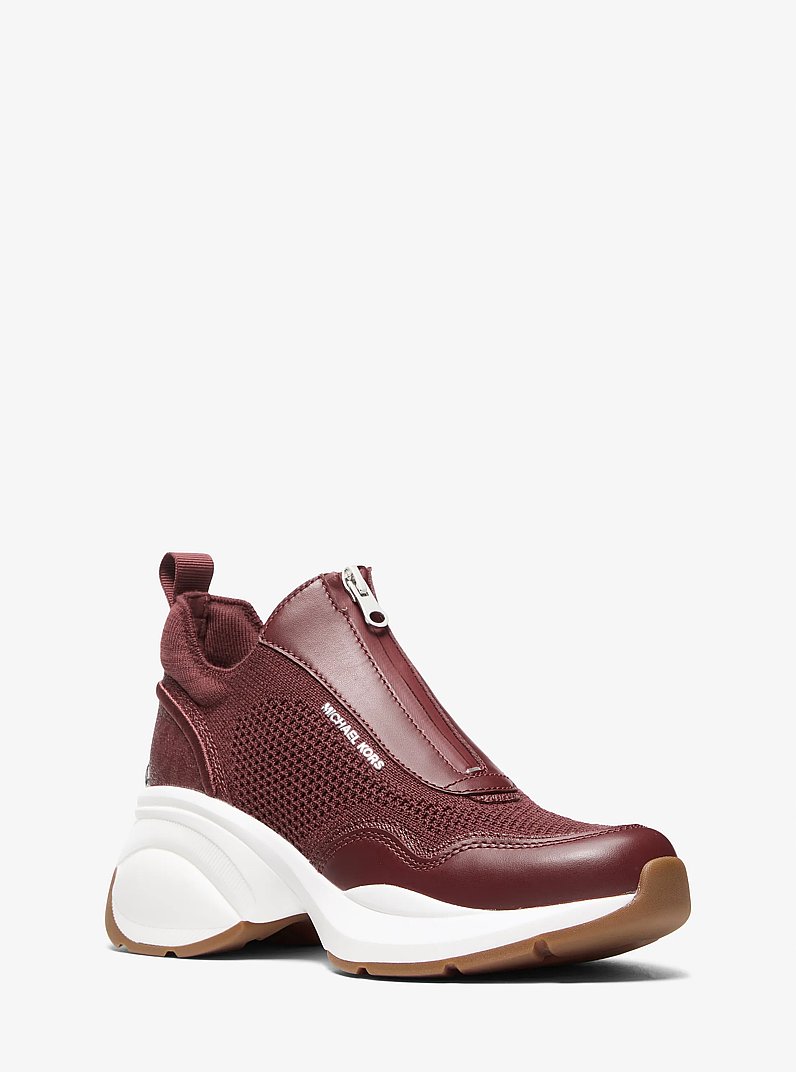 Zuma Mixed-Media Trainer in OXBLOOD | Michael Kors