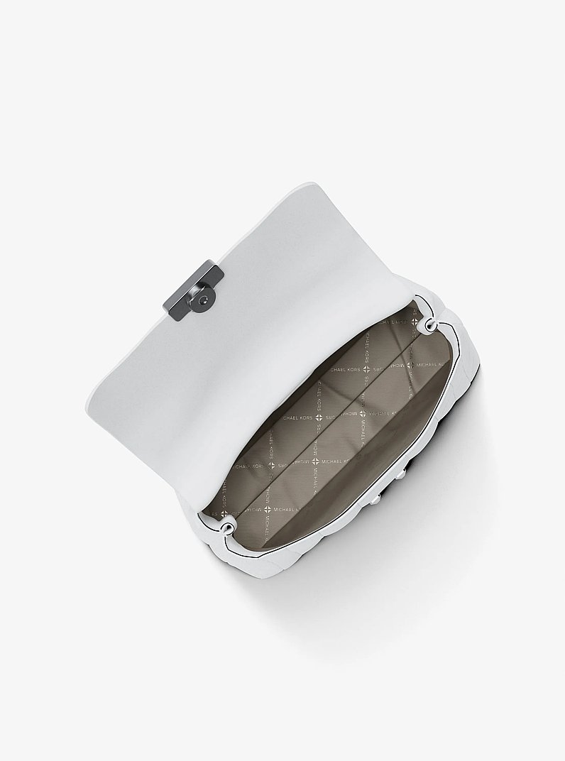 Henkeltasche Tribeca Medium aus abgestepptem Leder in OPTIC WHITE | Michael Kors
