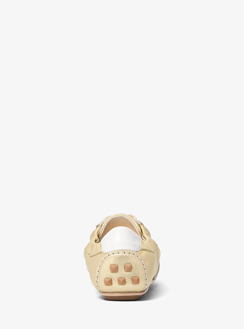 Susie Metallic Leather and Suede Trainer in PALE GOLD | Michael Kors