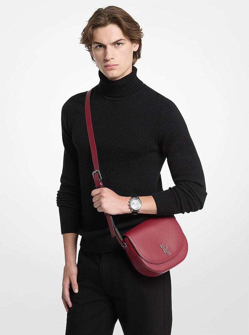Kole Medium Saddle Bag in MAROON | Michael Kors