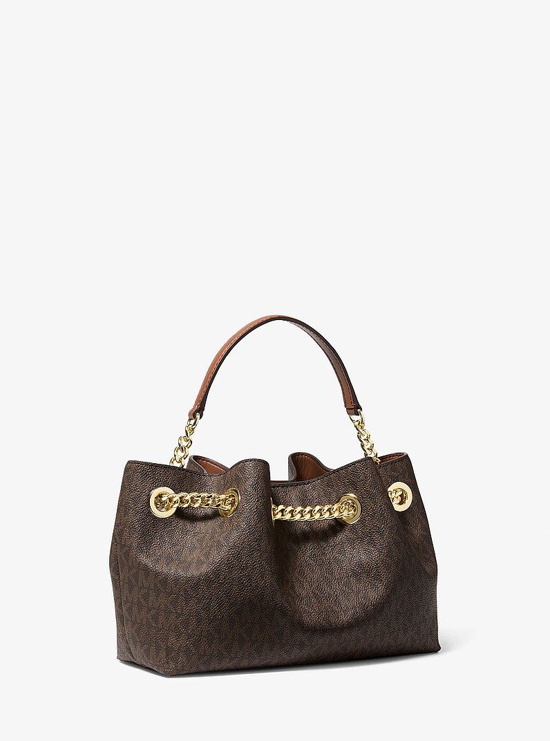 Mina Small Signature Logo Crossbody Bag in BROWN | Michael Kors