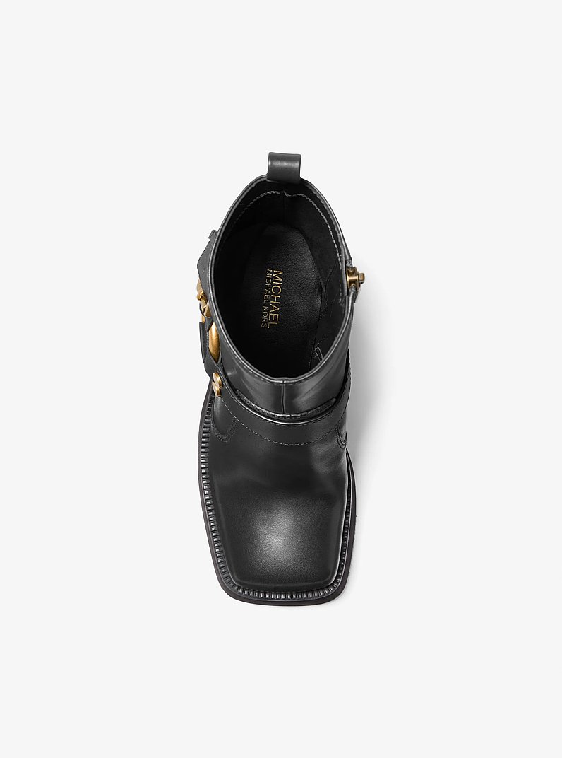 MICHAEL KORS☆ブーツ Michael Kors Crosby Moto Boot - Black - Women|40F4CBFB7L001