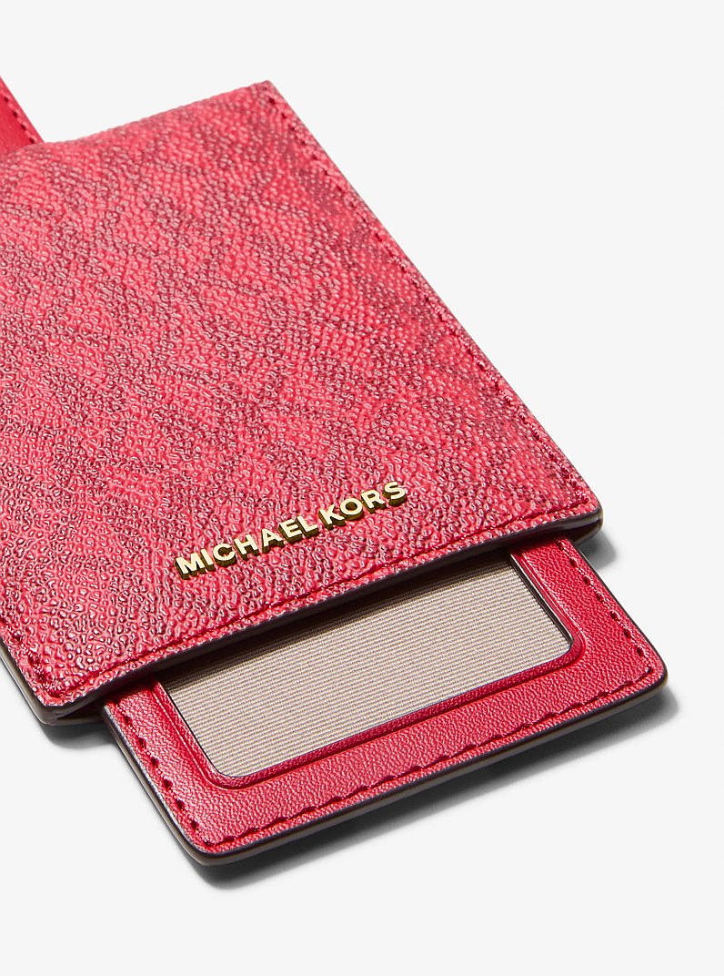 Jet Set Signature Logo Luggage Tag in CRIMSON MULTI | Michael Kors