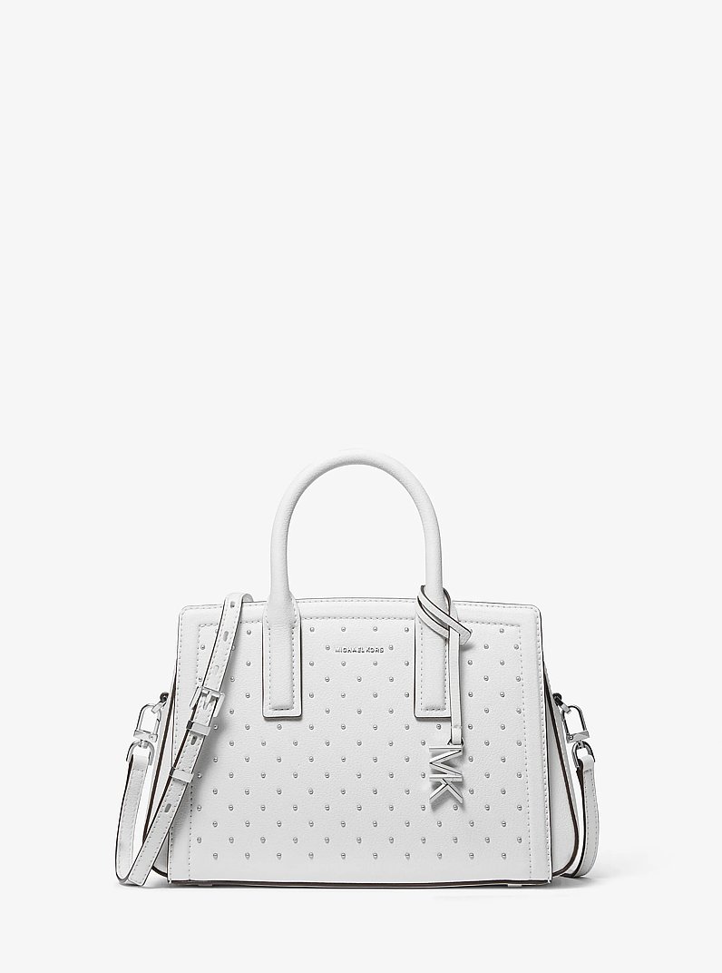 Bolso satchel Laila peque&ntilde;o con tachuelas in BLANCO INTENSO | Michael Kors