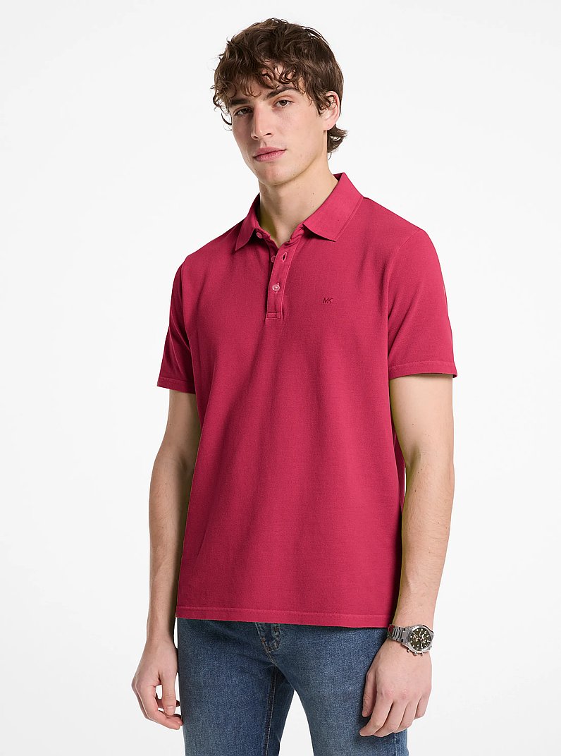Polo en piqu&eacute; de coton in FRAMBOISE FONC&Eacute; | Michael Kors