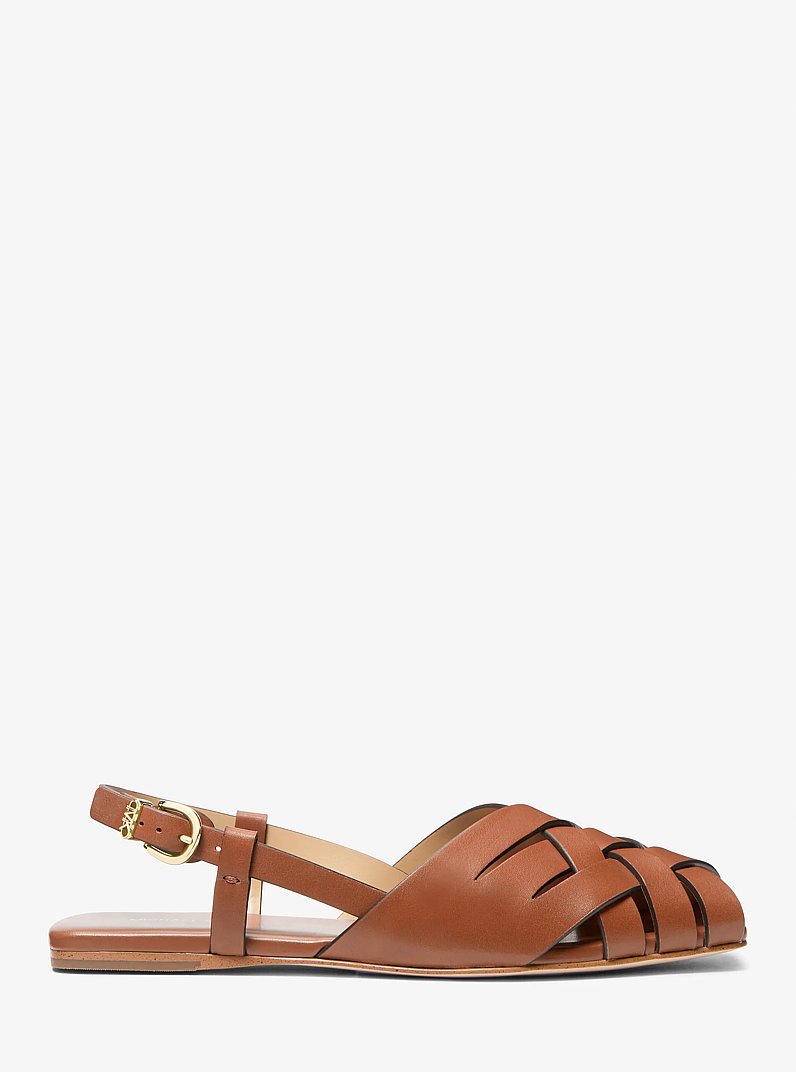 Sandale &agrave; bride arri&egrave;re Irene en cuir tiss&eacute; in LUGGAGE | Michael Kors