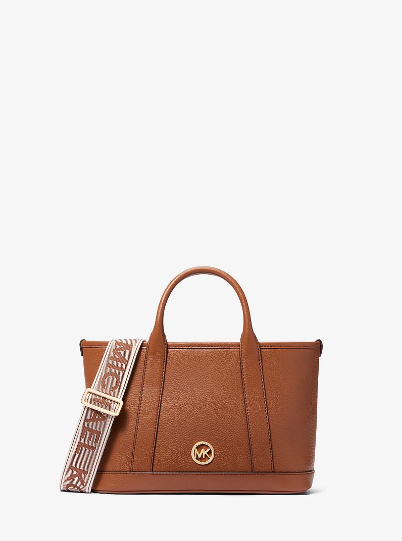 Luisa Small Pebbled Leather Satchel in LUGGAGE | Michael Kors