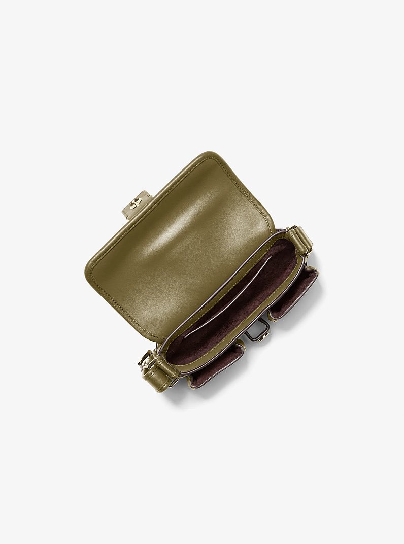 Colby Extra-Small Leather Shoulder Bag in SAFARI GREEN | Michael Kors