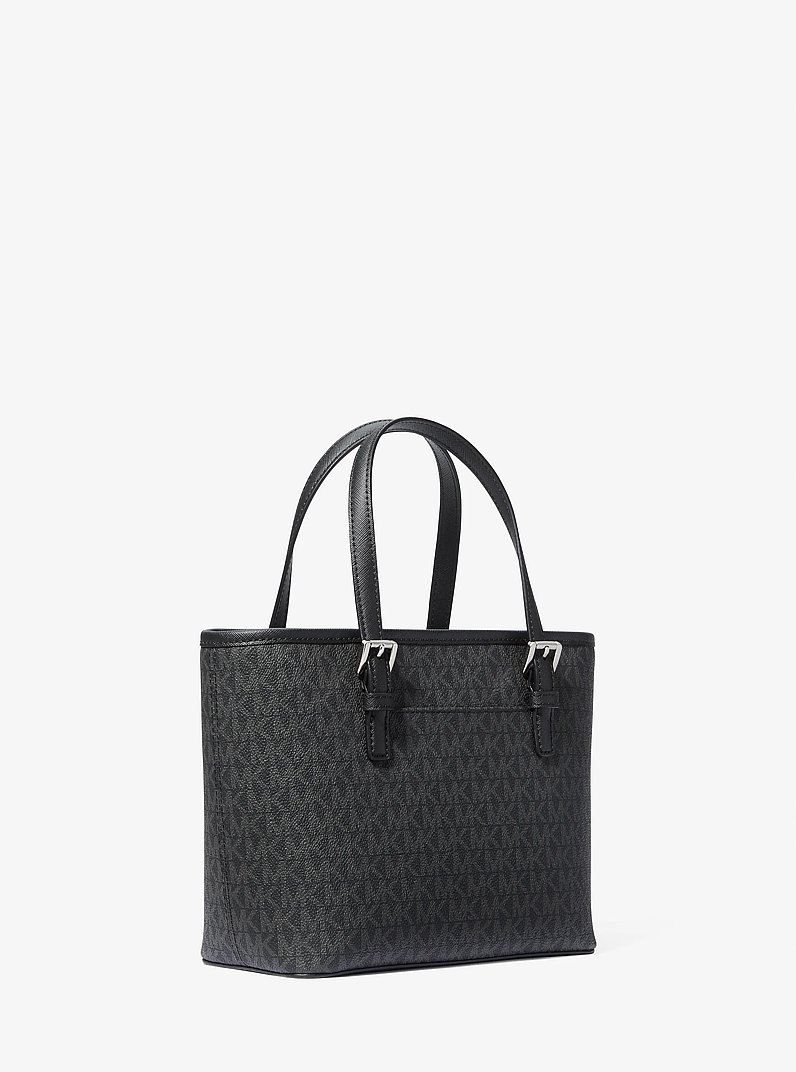 Jet Set Travel Extra-Small Logo Top-Zip Tote Bag in BLACK | Michael Kors