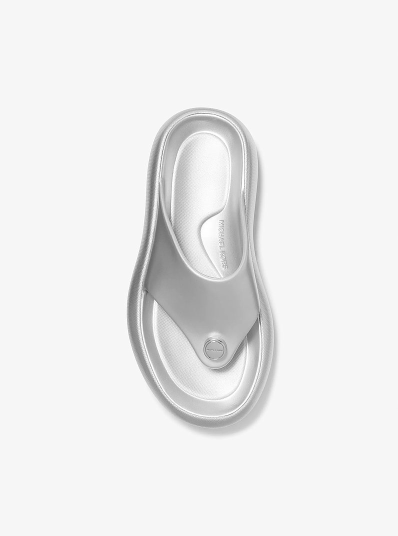 Splash Metallic Platform Sandal in SILVER | Michael Kors