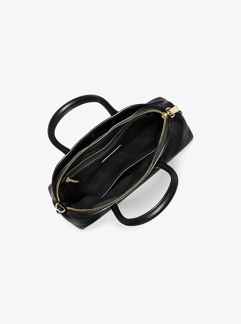 Borsa a mano Freddie media in pelle martellata in NERO | Michael Kors