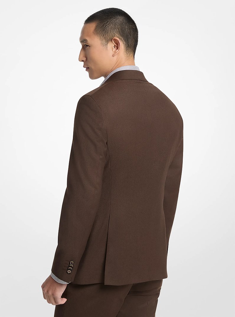 Blazer in misto lana con motivo glen check in MARRONE MULTI | Michael Kors