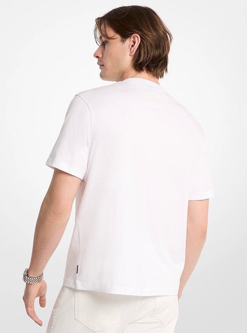 T-shirt Kors color block in cotone in BIANCO | Michael Kors