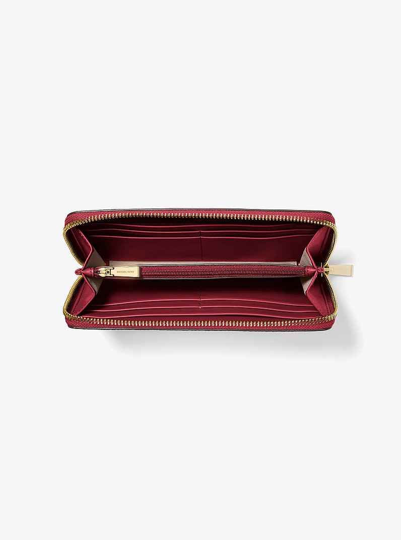 Grand portefeuille Jet Set en cuir grain&eacute;