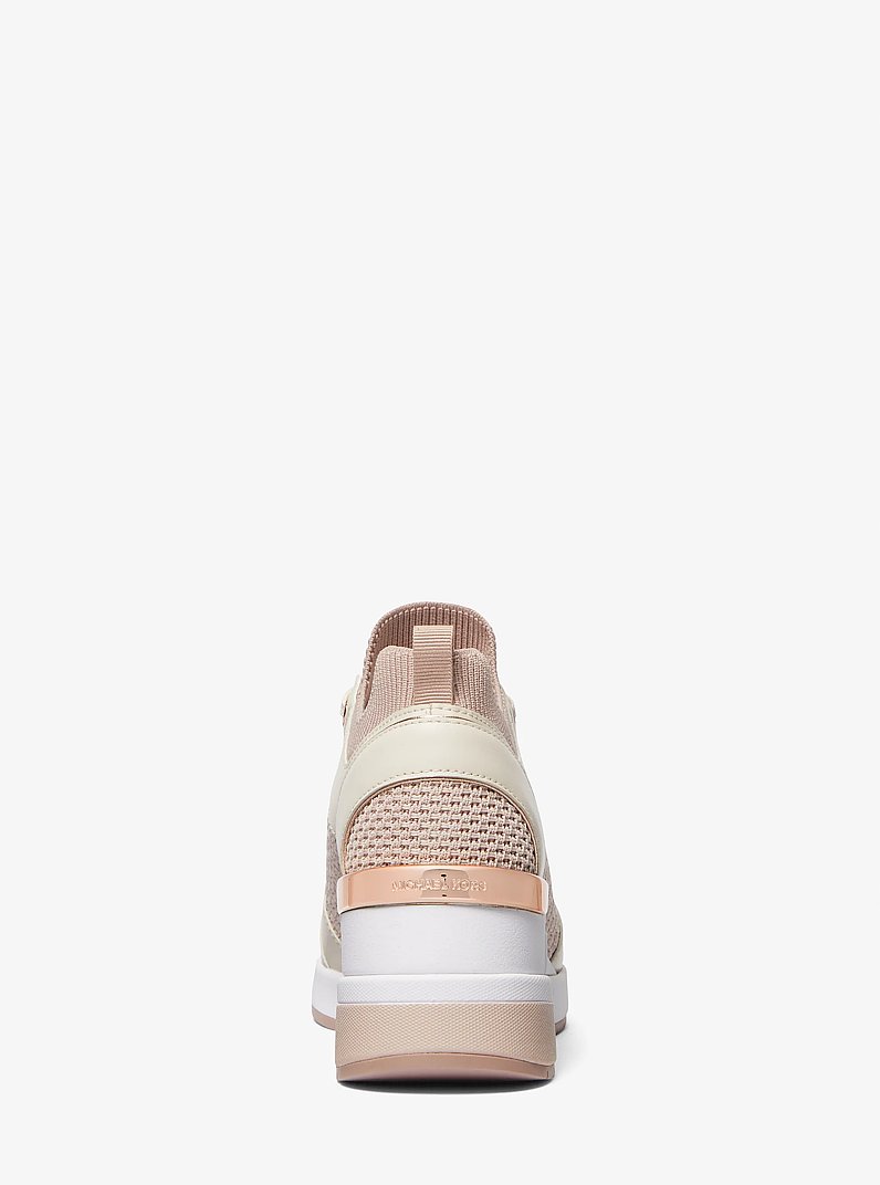 Georgie Textured Knit and Leather Trainer