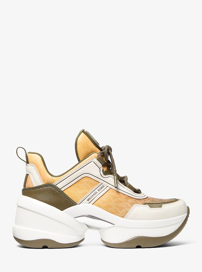 Olympia Ombr&eacute; Signature Logo Trainer in OLIVE | Michael Kors