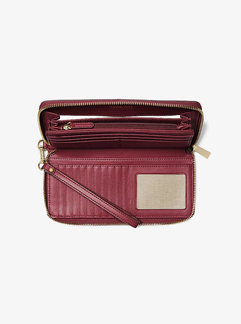 Jet Set Travel Large Leather Continental Wallet in DEEP RED | Michael Kors