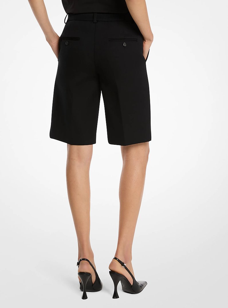 Sculptural Cotton City Shorts in BLACK | Michael Kors
