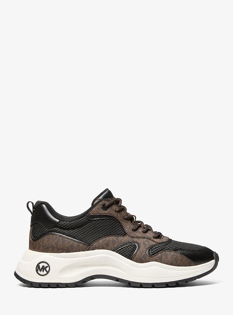 Levie Mixed-Media Trainer in BROWN MULTI | Michael Kors