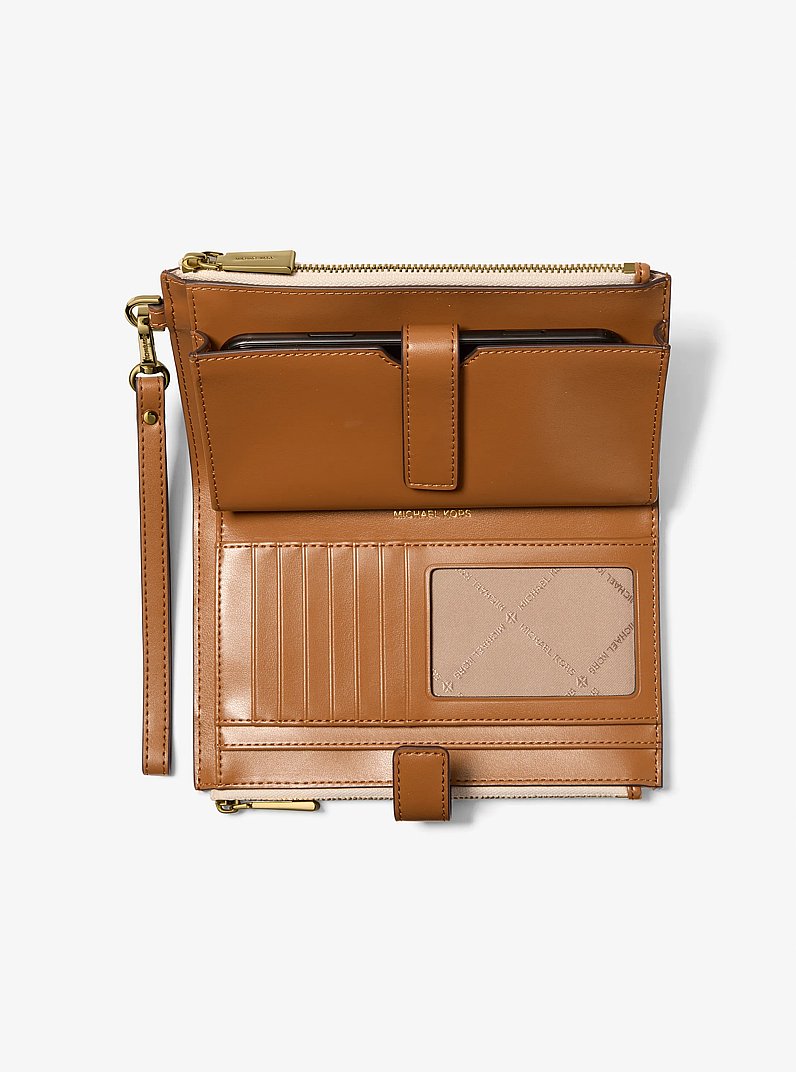 Jet Set Logo Smartphone Wallet in VANILLA/ACORN | Michael Kors