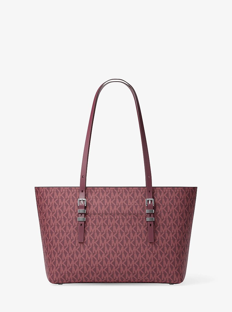 Quinn Medium Signature Logo and Leather Tote Bag