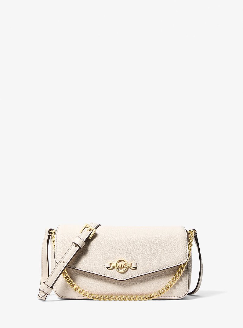 Tr&egrave;s petit sac &agrave; bandouli&egrave;re Kacey en cuir grain&eacute; in CR&Egrave;ME L&Eacute;GER | Michael Kors