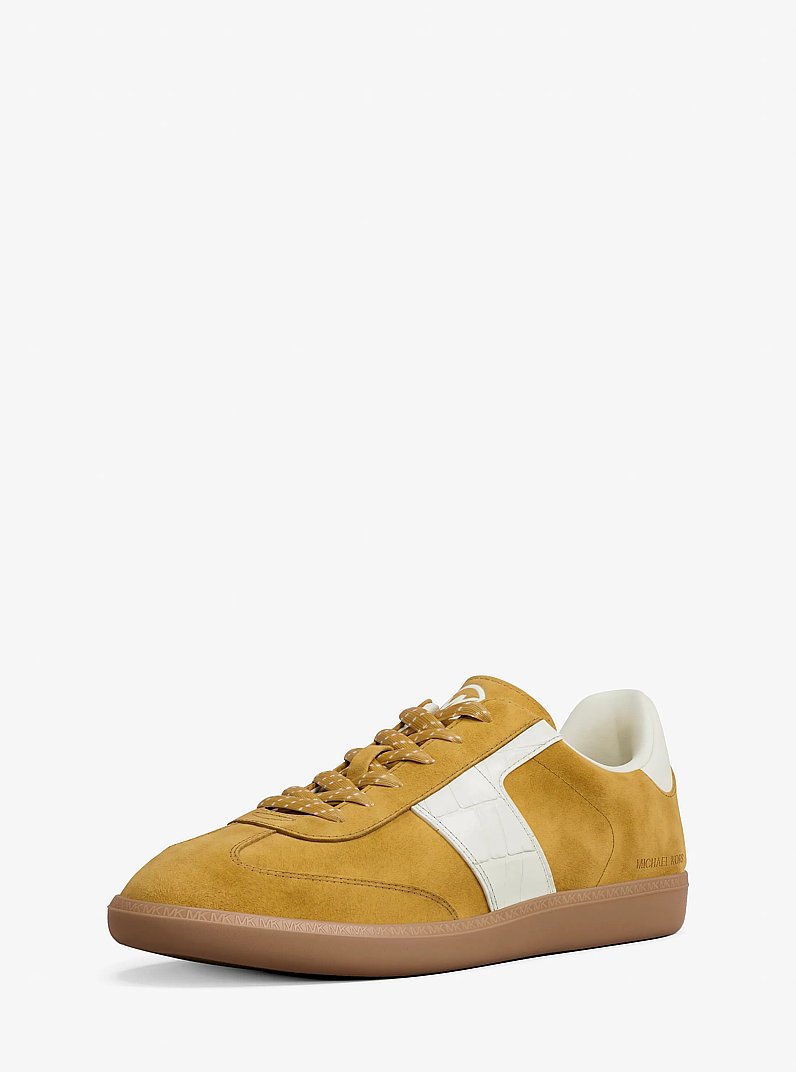 Sneaker Jovie aus Leder mit Krokodilpr&auml;gung und Wildleder in HELLGR&Uuml;N | Michael Kors