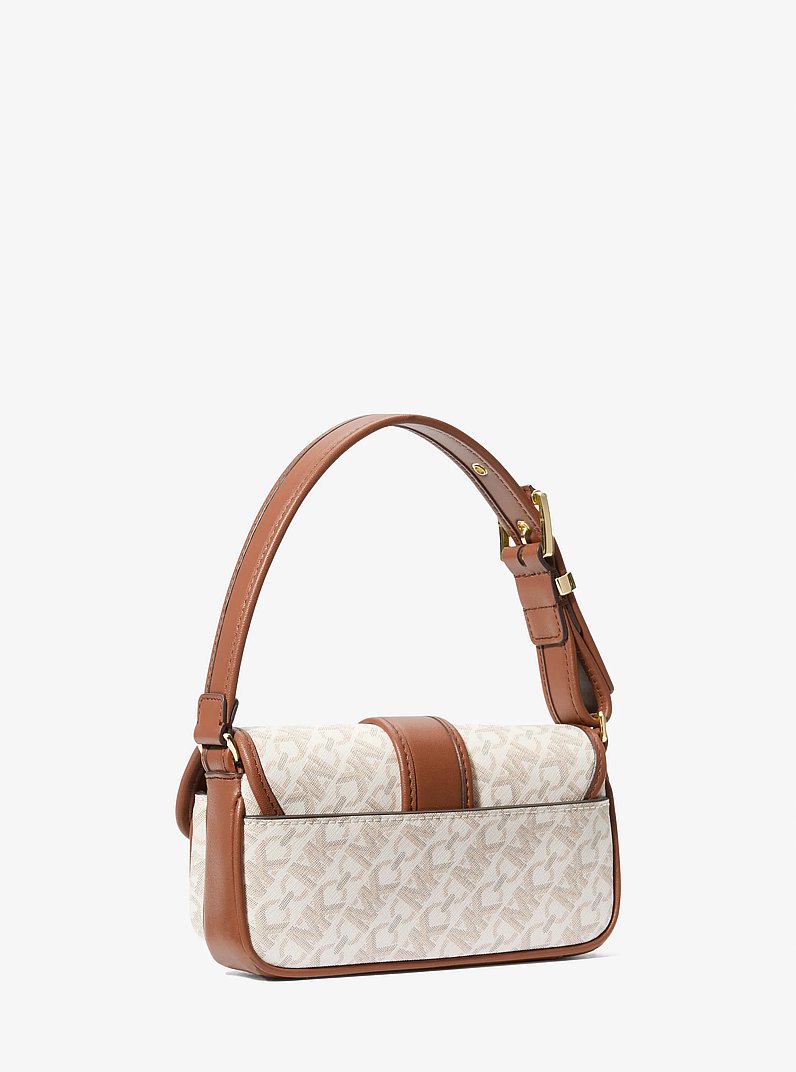 Colby Extra-Small Empire Monogram Shoulder Bag in VANILLA/LUGGAGE | Michael Kors