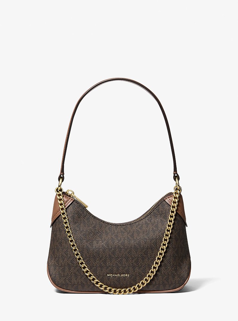 Pochette convertibile Jet Set piccola con stampa logo in BRONZO/GHIANDA | Michael Kors